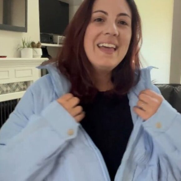 Oversized Puffer Jacket Lightweight Quilted Winter Coat Chic Minimal Y2K - Picture 7 of 8